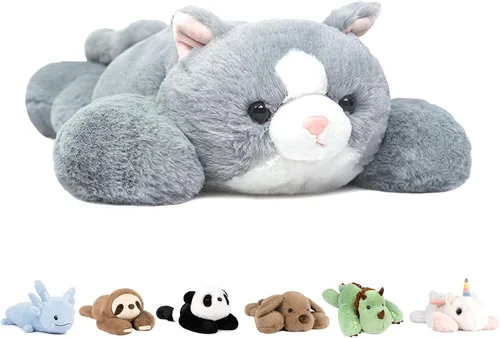 Vista 20 de Niuniu Daddy Animales de peluche con peso de ajolote azul de 24 pulgadas 5 libras para niños, adultos, niñas, niños, juguete de peluche gigante