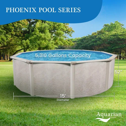 Vista 8 de Aquarian Kit de piscina sobre el suelo con marco de acero con filtro de arena y bomba, Phoenix, 15