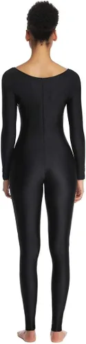 Vista 7 de OVIGILY Traje de baile unitardo de manga larga para mujer, traje de cuerpo completo de elastano