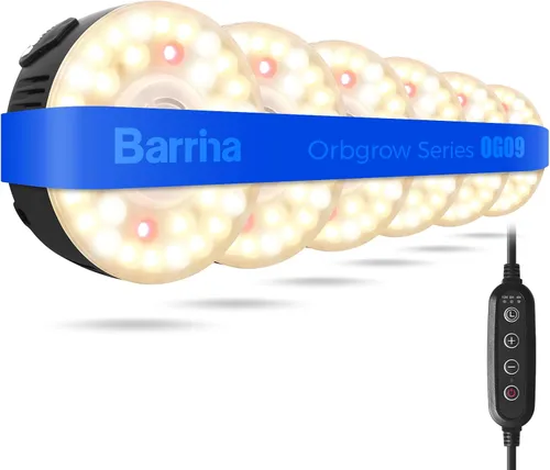 Vista 23 de Barrina Orbgrow OG09 Puck - Luz LED de crecimiento, 5000 K 9 W (equivalente a 135 vatios), luces de plantas para plantas de interior de espectro