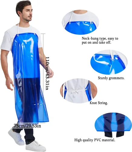 Vista 4 de Nanxson Delantal de PVC impermeable para adulto unisex resistente a productos químicos delantal de trabajo para lavavajillas Pet Gardening CFS0007