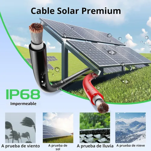 Vista 4 de Bateria Power Cable de Panel Solar 2x50 Pies 8AWG (10 mm²), Cable de Extensión de Panel Solar de Cobre Estañado Cableado PV para Sistema Solar