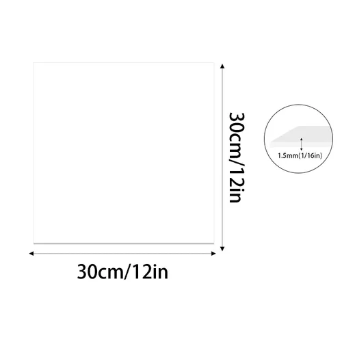 Vista 2 de 4 hojas de plástico ABS blanco, 12 x 12 x 1/16 pulgadas de grosor Flexible Plastic Boards Sheets Moldable Than Plexiglass Acrylic Sheets Plastic