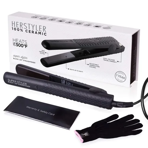 Vista 2 de Herstyler Superstyler - Plancha rizadora grande rosa, juego de varita rizadora y alisadora
