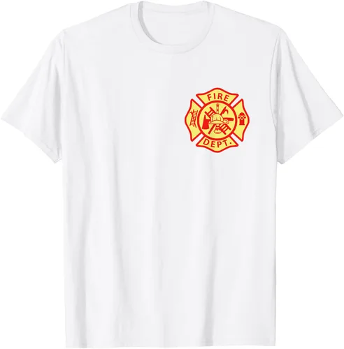 Vista 94 de Camiseta con logotipo de bomberos con símbolo de bombero, Negro