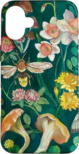 Vista 22 de Funda Boho Bee Greenery Luna Moth Vintage Botanical Mushroom para iPhone 13 Pro