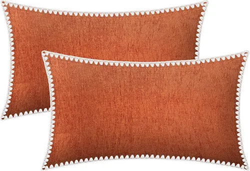 Vista 53 de BRAWARM Fundas de almohada 40x40 cm - Paquete de 2 fundas de almohada de chenilla negra, fundas de almohada de chenilla suave teñida sólida