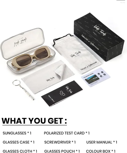 Vista 6 de Veda Tinda Vision Retro Rectangle Polarized Sunglasses for Women Trendy 80s Y2K Narrow Concave Frame Sun Glasses UV400