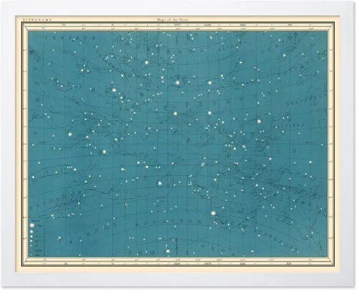 Vista 10 de Poster Master Póster celestial – Impresión del mapa de las estrellas – Regalo para astronomía, fanáticos lunares – Arte vintage para el hogar