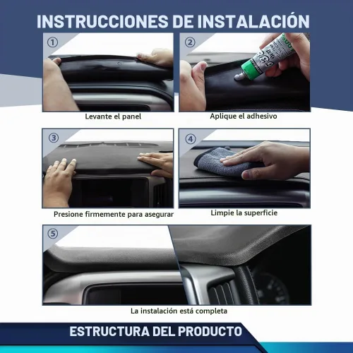 Vista 3 de PIT66 Cubierta para salpicadero, compatible con Chevy Silverado (LS, LT o camión de trabajo solamente), compatible con GMC Sierra 2007-2013