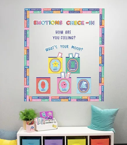 Vista 10 de Carson Dellosa Crafty and Cool Juego de Tablero de Anuncios Motivacional de 58 Piezas Bolsillos Llenos de Bondad, Decoración de Aula con Tema