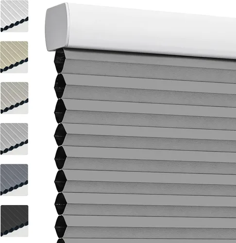 Vista 10 de Keego Persianas celulares opacas sin cordones, con diseño de panal de abeja, persianas para ventanas de dormitorio, para el hogar, fáciles de Beige