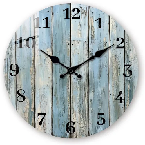 Vista 9 de Reloj de pared de taza de café para cocina de 10 pulgadas – Reloj de pared vintage a pilas – Relojes de pared de madera silenciosos sin tictac