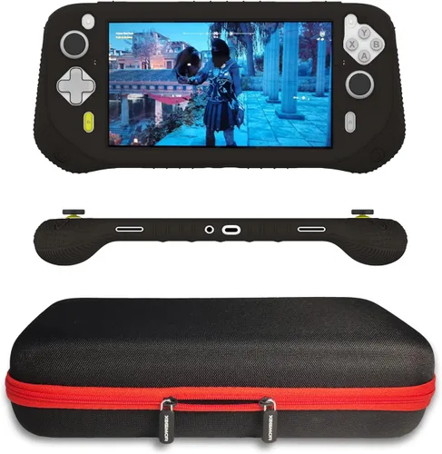 Vista 4 de Funda de silicona y funda de transporte compatible con Logitech G Cloud Gaming de mano, protector de pantalla para accesorios de consola Logitech G