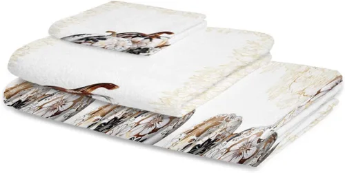 Vista 2 de White Thanksgiving Pumpkins Bath Towels for Bathroom Set - Luxury Towels Gifts for Women,Quick Dry Beach Kitchen Hand Hair Face Yoga Workout Gym