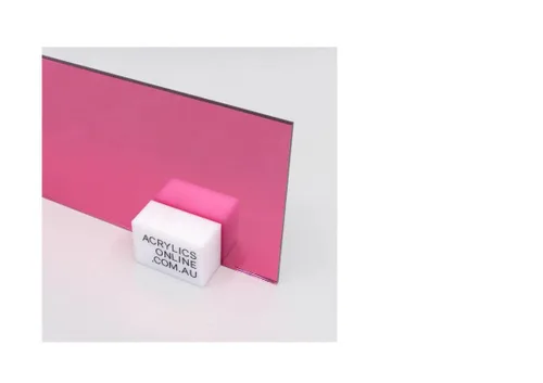 Vista 2 de Hoja de plástico de plexiglás acrílico de espejo rosa de 1/8" (3 mm) 24" x 12" tamaño nominal AZM Displays