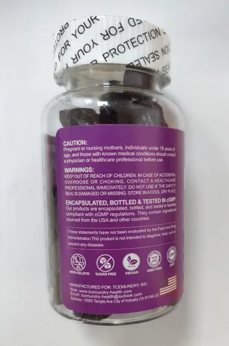 Vista 4 de Gomitas de melatonina de 20 mg para adultos, gomitas de melatonina de máxima fuerza con L-teanina, omega-3, D3 y zinc, sin hábito, veganas, sin OMG