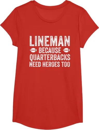 Vista 66 de Lineman Because Quarterbacks Need Heroes Camiseta de fútbol linieros S Negro
