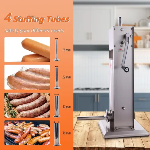 Vista 6 de Hakka - Embutidora de salchichas de 7 libras/3 L y mezcladora manual de carne de 15 libras / 7.5 L