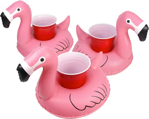 Vista 10 de GoFloats Inflatable Pool and Hot Tub Drink Holders (3 Pack) (Choose - Unicorn, Flamingo, Palm Tree and More)