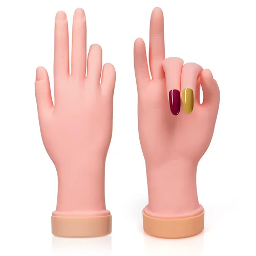 Vista 9 de krofaue Práctica de pie falso modelo 1 par flexible de silicona suave herramienta de manicura protésica para puntas de uñas entrenamiento de arte