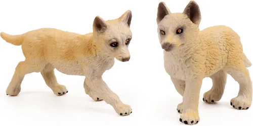 Vista 2 de RESTCLOUD Conjunto de 8 figuras de juguete de lobo de lobos y animales