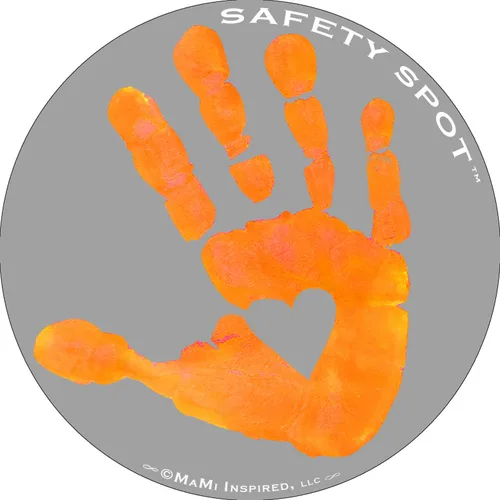 Vista 2 de Imán - huella de mano para niños para la seguridad del estacionamiento del coche - fondo gris (negro)