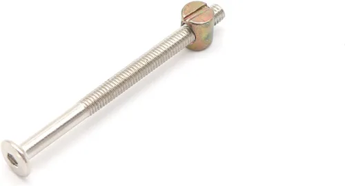Vista 5 de Tornillos de litera M6 x 3.937 in, pernos de marco de cama IKEA, pernos de cabecera IKEA, tornillo de cama, tuerca de barril M6, pernos de níquel