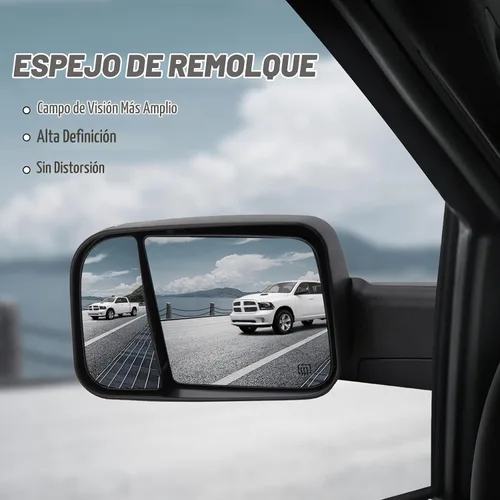 Vista 5 de Espejo lateral del conductor compatible con Dodge Ram 1500 2009-2018, Dodge Ram 2500 3500 2010-2018, espejos de remolque con luz de giro calentada