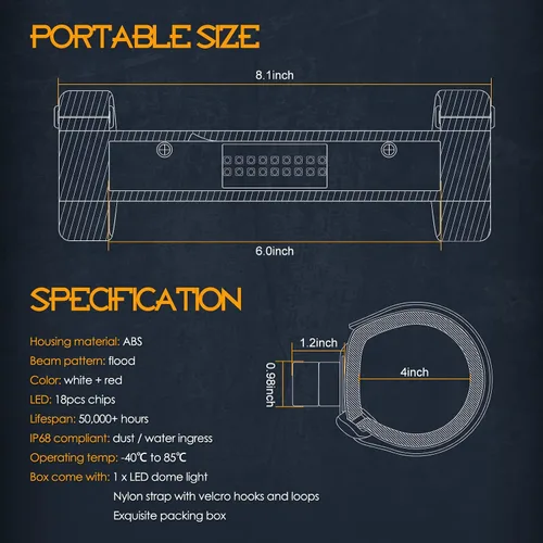 Vista 2 de Nirider Luz Interior UTV Universal Montaje en Barra Antivuelco Luces LED Luces de Jaula Antivuelco Utilitaria Luz Interior de Cúpula de Cortesía