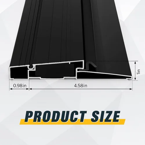 Vista 2 de Blulu 2 Pcs 72" Aluminum Exterior Door Threshold 5 5/8" Outdoor Swing Threshold Heavy Duty Adjustable Aluminum Door Sill Pan for Weatherproof & Easy