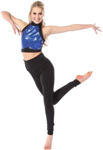 Vista 5 de Camiseta corta de lentejuelas para niñas, solo para Kix, disfraz de baile para niñas