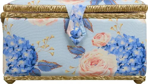 Vista 8 de SINGER Sew'n Stow 00045 - Cesta de coser y bolsa con cremallera, estampado de hortensias Estampado De Lunares