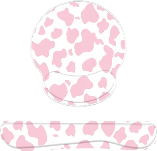 Vista 9 de Juego de 2 almohadillas para reposamuñecas para teclado y mouse, soporte ergonómico, alfombrilla de mouse para juegos, espuma viscoelástica, base