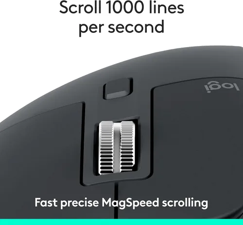 Vista 3 de Logitech MX Master 3S Ratón inalámbrico Bluetooth sin receptor, grafito