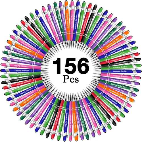 Vista 108 de Hasta 500 bolígrafos personalizados a granel con logotipo de mensaje de nombre comercial, bolígrafos grabados personalizados con lápiz óptico