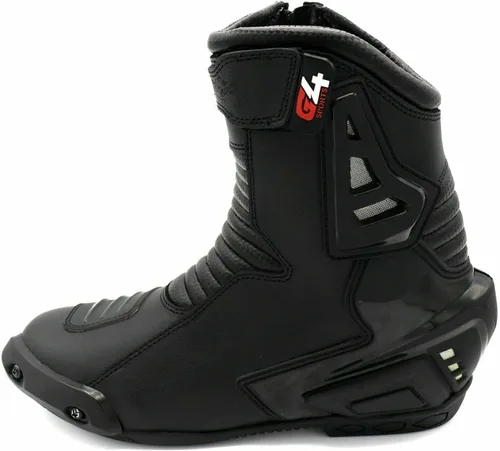 Vista 7 de Zapatos de moto de cuero real de alta tecnología para hombre, para motocicleta, carreras de deportes de motor, Negro