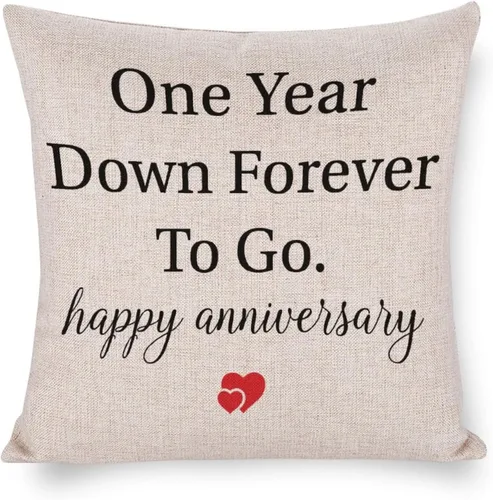 Vista 8 de One Year Down Forever to Go - Fundas de almohada decorativas de 16 x 16 pulgadas, funda de cojín cuadrada con acento de San Valentín para sofá