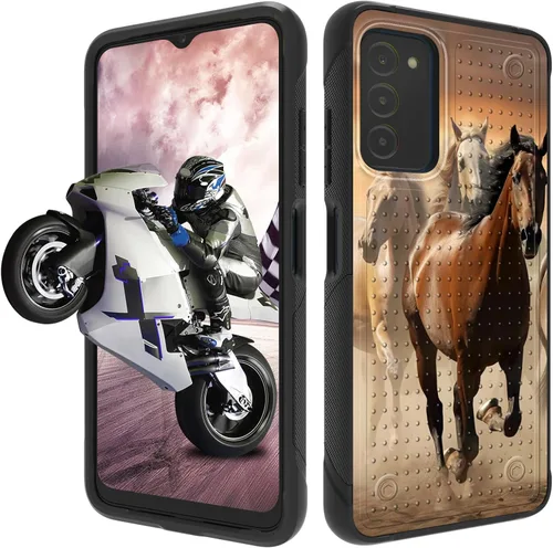 Vista 14 de Funda protectora resistente de doble capa para Samsung A14 5G (parte trasera con textura antideslizante), TPU suave a prueba de golpes, para Samsung
