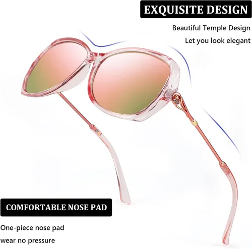 Vista 4 de FEISEDY Gafas de sol polarizadas de gran tamaño para mujer, estilo mariposa, protección UV, B9045