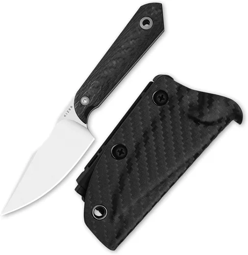 Vista 16 de Kizer Mini Harpoon Cuchillo de hoja fija con funda, cuchillo de caza de hoja de 3 V con mango de micarta, cuchillos pequeños EDC de hoja fija