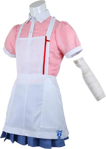 Vista 3 de Ainiel Disfraz de cosplay para enfermera sirvienta vestido rosa