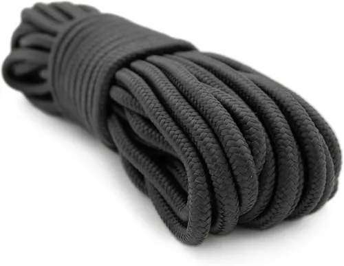 Vista 9 de Cuerda multiuso de 9 mm (3/8 pulgadas) de nylon trenzado, 50 pies. Negro