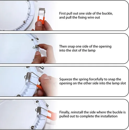 Vista 5 de 10 unids diodo emisor de luz Downlight panel lámpara resorte clip LED empotrado accesorios de iluminación para lámpara de techo