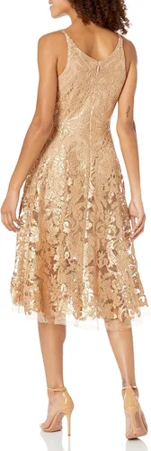 Vista 2 de Dress the Population Blair - Vestido midi acampanado y ajustado para mujer