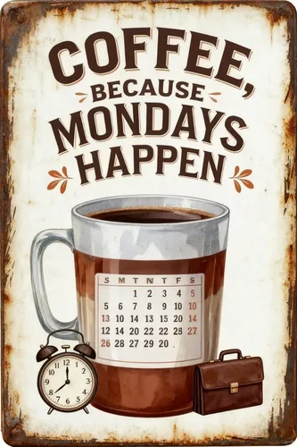 Vista 18 de COFFEE IS THE BEST THERAPY Metal Tin Sign 8x12 Inch - Retro Wall Decor For Man Cave，Home, Bar, Kitchen, Garage