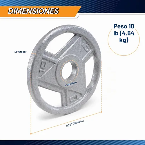 Vista 2 de Marcy Placas de agarre olímpicas clásicas de hierro fundido de 2 pulgadas para entrenamiento de fuerza y levantamiento de pesas