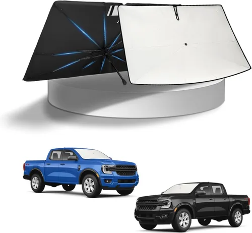 Vista 273 de KUST - Parasol plegable para parabrisas para BMW X1 E84, accesorios 2011 2012 2013 2014 2015, protector de visera de sol ajustable que bloquea