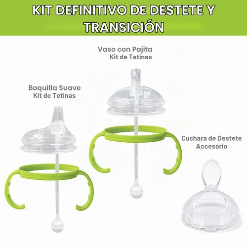 Vista 2 de Ultimate Weaning and Transitional Nipple Kit compatible con biberones Comotomo de 5 oz y 8 oz a partir de 4 meses Kit completo de destete