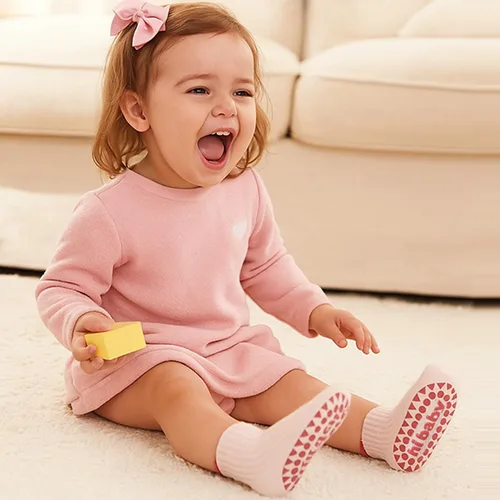 Vista 3 de BISOUSOX Baby Girl Socks 0-6 6-12 Months, Toddler Christmas Non Slip Grippy Socks with Grips Newborn Infant 1-3T 4T 5T